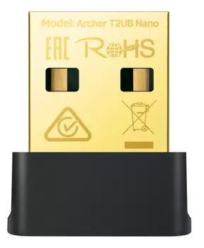 Сетевой адаптер TP-LINK Archer T2UB Nano сверхкомпактный двухдиапазонный USB с поддержкой WiFi AC600 и Bluetooth 4.2