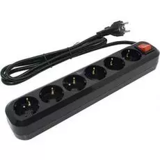 Сетевой фильтр 5bites SP6B-350 6S / 3*1.5MM2 / 16A / ABS / 5M / BLACK