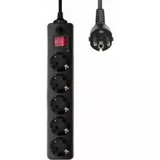 Сетевой фильтр Buro 500SH-5-B 5м (5 розеток) черный (коробка)