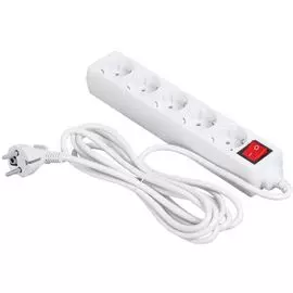 Сетевой фильтр Buro 500ZP-3 3м, 5 розеток, белый (коробка)