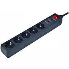Сетевой фильтр Energenie SPG5-C-10 3 m. 16А. черный, 5 розеток, выключатель
