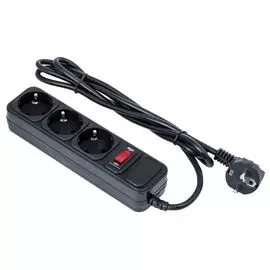 Сетевой фильтр Exegate SP-3-5B EX221182RUS 3 евророзетки с заземлением, 5м, защита от перегрузки, выключатель с подсветкой, черный