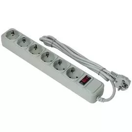 Сетевой фильтр Exegate SP-6-1.5G EX266865RUS 6 евророзетки с заземлением, 1.5м, защита от перегрузки, выключатель с подсветкой, серый