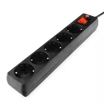 Сетевой фильтр Гарнизон ECL-5-B-1.4 5р, 10А, 1.4м, ур.защиты 4, черный, пакет