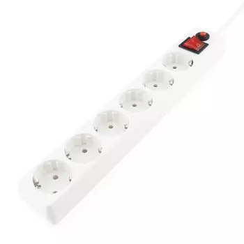 Сетевой фильтр Гарнизон ECL-6-W-3 6р, 10А, 3м, ур.защиты 4, белый, пакет