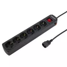 Сетевой фильтр Ippon BK112 6 розеток, черный, 1,8 m, для подключения к UPS (689474)