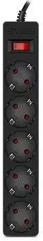 Сетевой фильтр Sven SF-05E SV-021566 3,0 м (5 розеток с защитными шторками) черный, цветная коробка