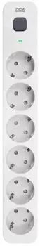 Сетевой фильтр удлинитель Powercom SP-06W 3,0 м 6 розеток, белый, 16А, 4кВт, 380Дж, защитные шторки,