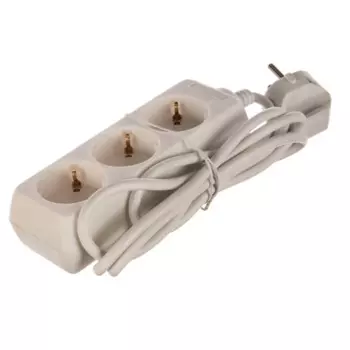 Сетевой фильтр VOLSTEN S 3x1.5-Z 1,5 м (3 розетки),16А/2,2кВт, белый