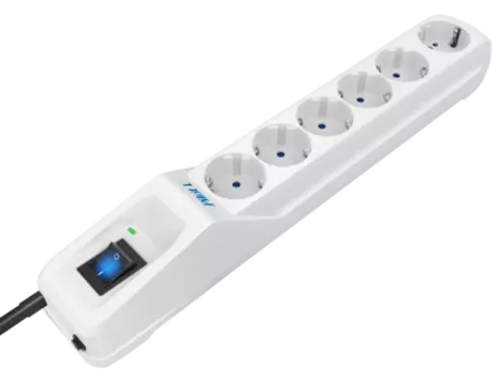 Сетевой фильтр ZIS Pilot L-6 GP 7M 6 розеток (5 евро + 1GP) 7 м white 1000708900