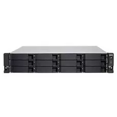 Сетевой накопитель QNAP TS-1283XU-RP-E2124-8G 12 отсеков 3,5"/2,5", 2х10 SFP+, стоечное исполнение, 2 блока питания. E-2124 3,3 ГГц (до 4,3 ГГц ), 8 Г
