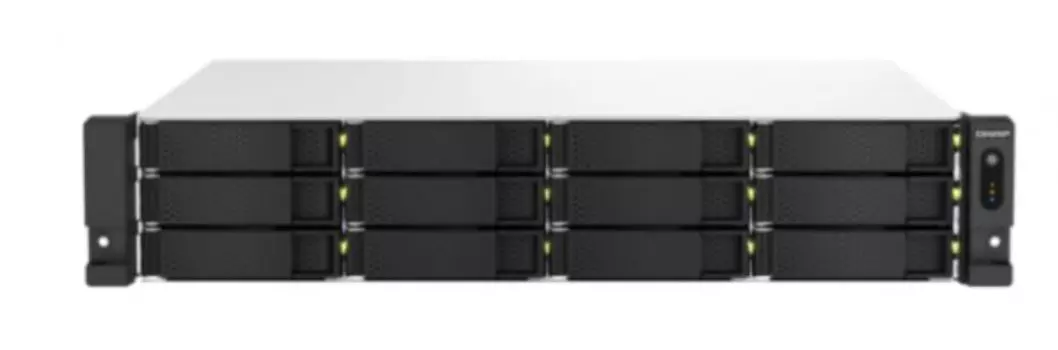 Сетевой RAID-накопитель QNAP TS-1264U-RP-4G 12 отсеков 3,5"/2,5", 2 порта 2,5 GbE, HDMI-порт, стоечное исполнение, 2 блока питания. Intel Celeron N50