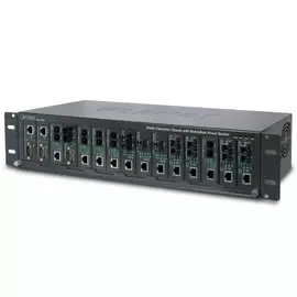 Шасси Planet MC-1500R48 неуправляемое, медиаконвертерное 15-slot 19" with Redundant Power Option