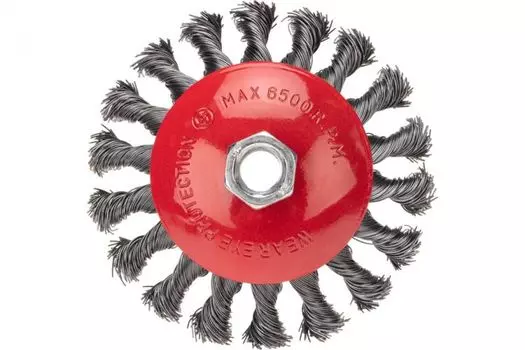 Щетка KRANZ KR-91-1202 коническая для УШМ крученая стальная проволока 115 мм М14