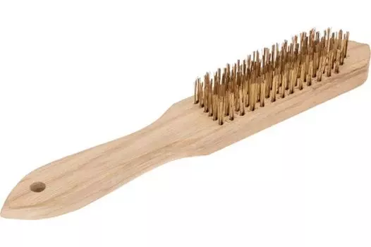 Щетка KRANZ KR-91-1243 по металлу с деревянной ручкой 6 ряд. 280 мм