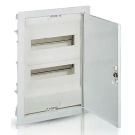 Щит встраиваемый Legrand 001432 Nedbox - с плоской металлической дверью цвет RAL 9010, 2 рейки, 24+4 модулей