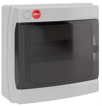 Щиток навесной DKC RB08W6TGD с дверцей 8 мод.,IP65, серый, с клеммным блоком 63А, "RAM base"