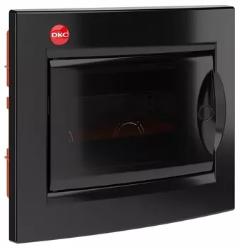 Щиток встраиваемый DKC RB08B4TBD с дверцей 8 мод.,IP41, черный, с клеммным блоком 63А, "RAM base"