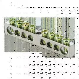 Шина EKF sn1-63-08 PEN "ноль-земля" 6х9 8 отв. никель крепеж по центру, PROxima