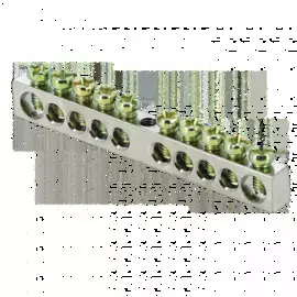 Шина EKF sn1-63-10 PEN "ноль-земля" 6х9 10 отв. никель крепеж по центру, PROxima