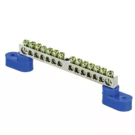 Шина EKF sn1-63-14-2 нулевая N 6х9 14 отвер. никель 2 син. угловых изолятора, PROxima