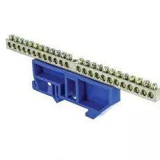 Шина EKF sn1-63-24-d нулевая N 6х9 24 отвер. никель син. изолятор на DIN-рейку, PROxima