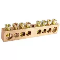 Шина IEK YNN10-08-100 6х9мм 8/1 нулевая 8 групп/крепеж по центру