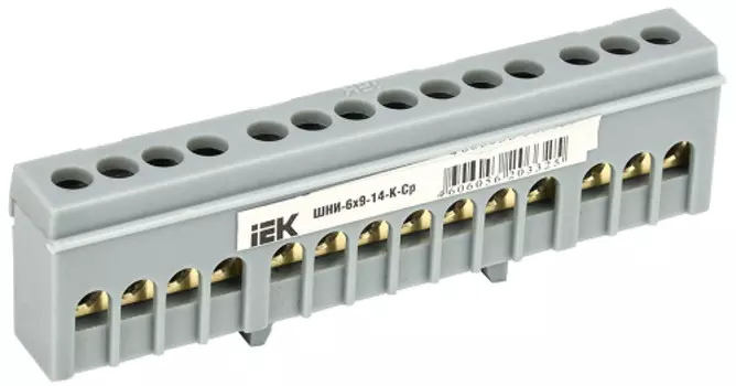 Шина IEK YNN10-69-14KD-K02 L фаза в корп изол на DIN-рейку ШНИ-6х9-14-К-Ср