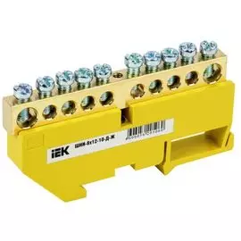 Шина IEK YNN10-812-10D-K05 PE земля на DIN-изол ШНИ-8х12-10-Д-Ж