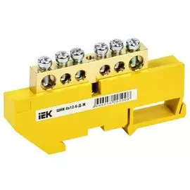 Шина IEK YNN10-812-6D-K05 PE земля на DIN-изол ШНИ-8х12-6-Д-Ж