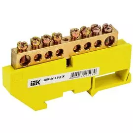 Шина IEK YNN10-812-8D-K05 PE земля на DIN-изол ШНИ-8х12-8-Д-Ж