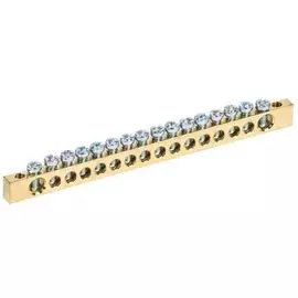 Шина IEK YNN11-24-100 PEN земля-ноль 6х9мм 24/2 (24групп/креп по краям)