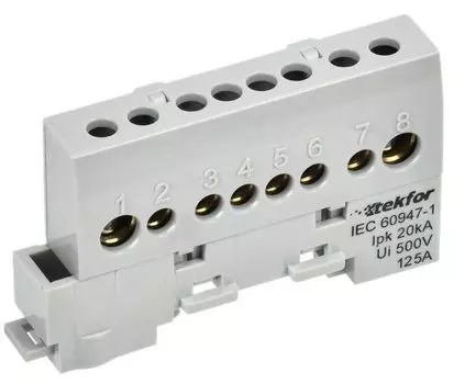 Шина L "фаза" IEK TF-NN20-08-KL-K03 TEKFOR изолированная на универсальном держателе 8х12-8-Ср