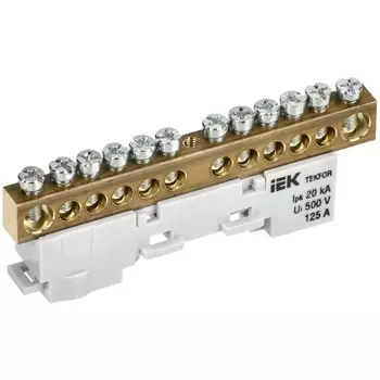 Шина N "ноль" IEK TF-NN20-12-DL-K07 TEKFOR неизолированная на универсальном держателе 8х12-12-С