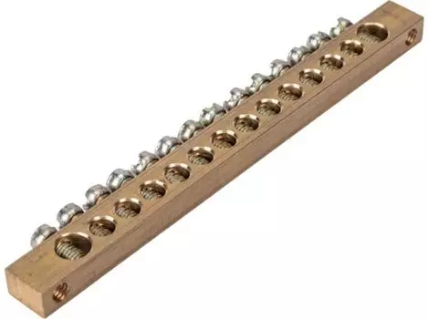 Шина Rexant 11-2369 PEN «земля-ноль» 6х9 мм 14/2 (14 групп/крепеж по краям)