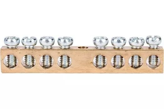 Шина Rexant 11-2372 PEN «земля-ноль» 6х9 мм 8/1 (8 групп/крепеж по центру)
