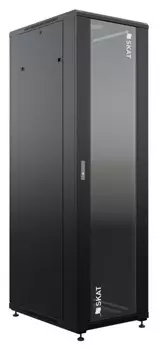 Шкаф Бастион SKAT TB-32R680GF-B напольный универсальный 32U 600х800мм, дверь стеклянная