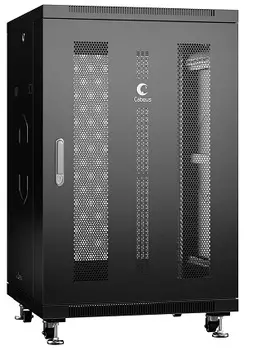 Шкаф напольный 19", 22U Cabeus ND-05C-22U60/80-BK телекоммуникационный 600x800x1166mm (ШхГхВ) передняя и задняя перфорированные двери, ручка с замком,