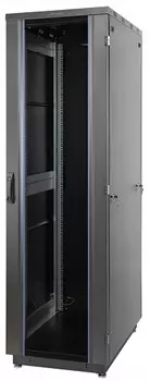 Шкаф напольный 19", 22U Eurolan 60F-22-6A-31BL Racknet S3000 600 1000, передняя дверь стеклянная одностворчатая, задняя дверь металлическая одност