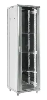 Шкаф напольный 19", 22U Rexant 04-2266-211 600600х1164, дверь сплошное стекло, серый, RAL 7035