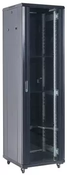 Шкаф напольный 19", 22U Rexant 04-2266-212 600600х1164, дверь сплошное стекло, черный, RAL 9005
