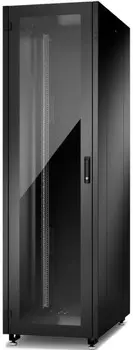 Шкаф напольный 19", 24U Eurolan 60F-24-68-21BL N2000 24U 600800, пер. стл., одност., зад. металл. двуст., чрн.