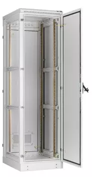 Шкаф напольный 19", 24U TLK TFM-246080-MMMM-GY промышленный, цельнометаллические двери, степень защиты IP54, Ш600хВ1274хГ800мм, серый.