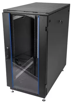 Шкаф напольный 19", 30U ЦМО ШТК-М-30.6.6-1ААА-9005 телекоммуникационный (600 600) дверь стекло, чёрный, разобранный