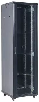 Шкаф напольный 19", 37U Rexant 04-3766-212 6006001832, дверь сплошное стекло, черный, RAL 9005