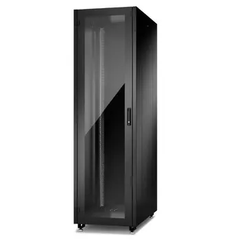 Шкаф напольный 19", 42U Eurolan 60F-42-66-21BL N2000 42U 600600, пер. стл., одност., зад. металл. двуст., чрн.