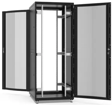 Шкаф напольный 19", 42U Filum FL-NT-42810PP2M-BK NETWORK (ШxГxВ) 800x1000x1987 мм, двери: перфорированная/перфорированная, цвет ч