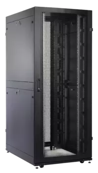 Шкаф напольный 19", 48U ЦМО ШТК-М-48.8.10-48АА-9005 дверь перфорированная, задние двойные перфорированные, черный