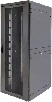 Шкаф напольный 19", 48U Eurolan 60F-48-7A-94BL Rackcenter D9000 48U 7501000, передняя дверь перфорированная одностворчатая, задняя дверь перфорирован