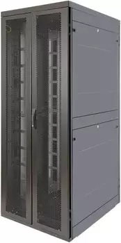 Шкаф напольный 19", 48U Eurolan 60F-48-7A-95BL Rackcenter D9000 48U 7501000, передняя дверь перфорированная двустворчатая, задняя дверь перфорированн